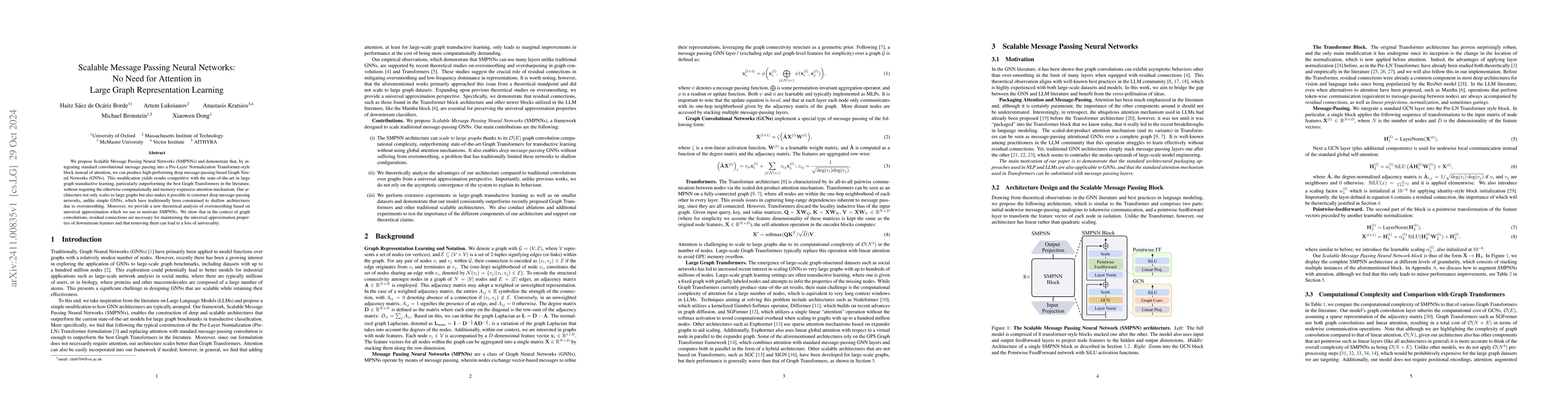 Thumbnail for Scalable Message Passing Neural Networks: No Need for Attention in Large
  Graph Representation Learning