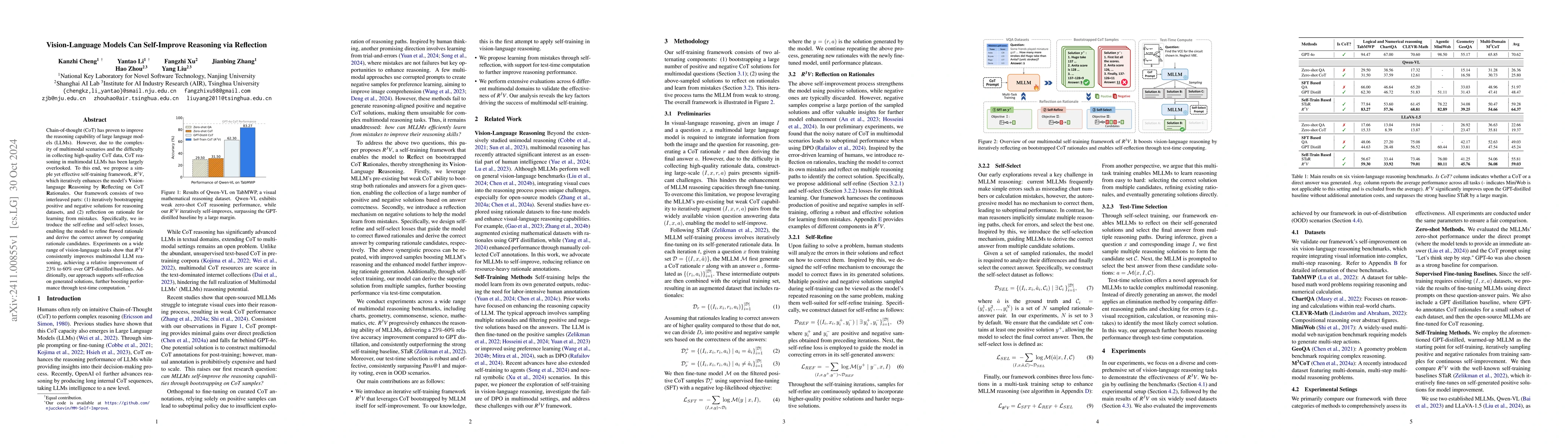 Thumbnail for Vision-Language Models Can Self-Improve Reasoning via Reflection