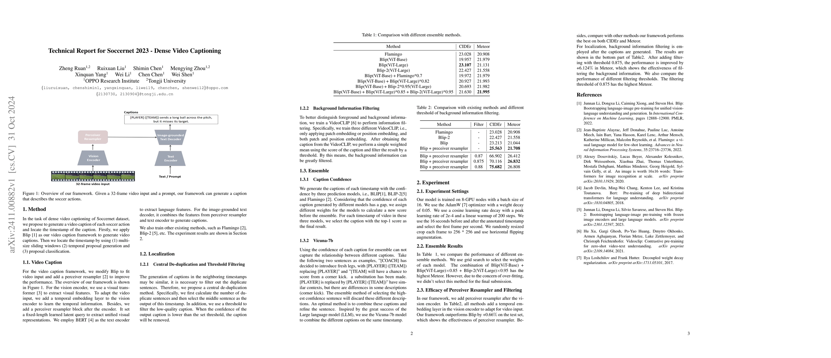 Thumbnail for Technical Report for Soccernet 2023 -- Dense Video Captioning