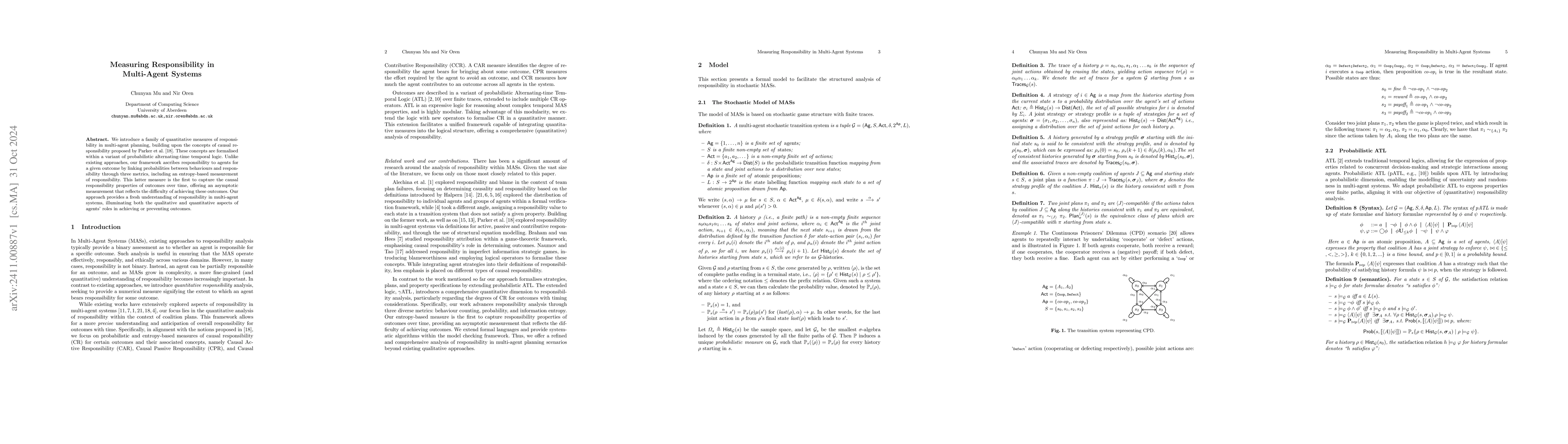 Thumbnail for Measuring Responsibility in Multi-Agent Systems