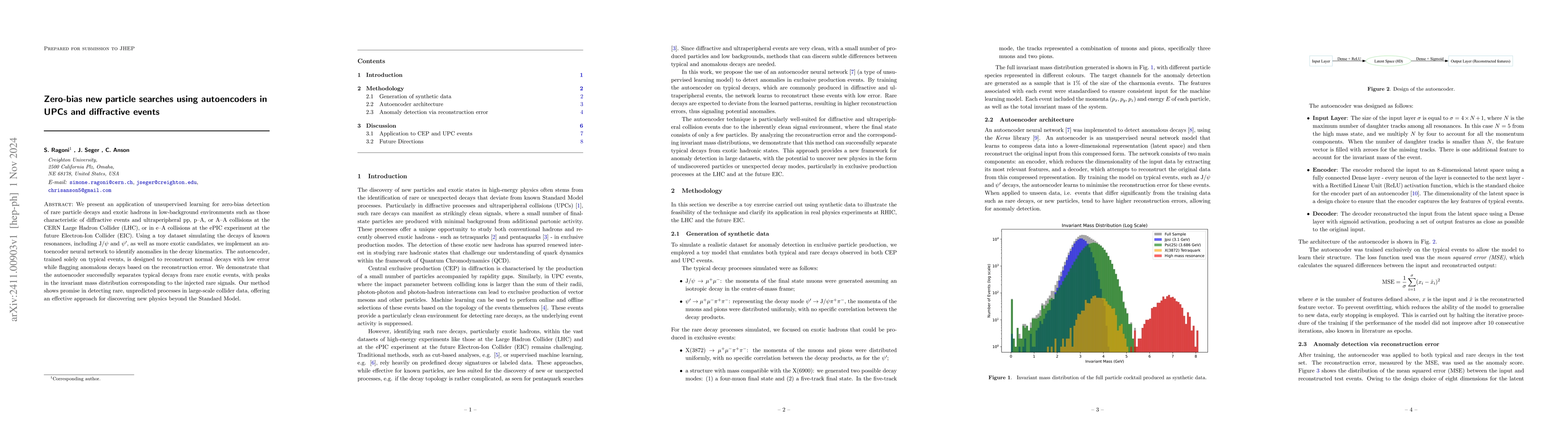 Thumbnail for Zero-bias new particle searches using autoencoders in UPCs and
  diffractive events