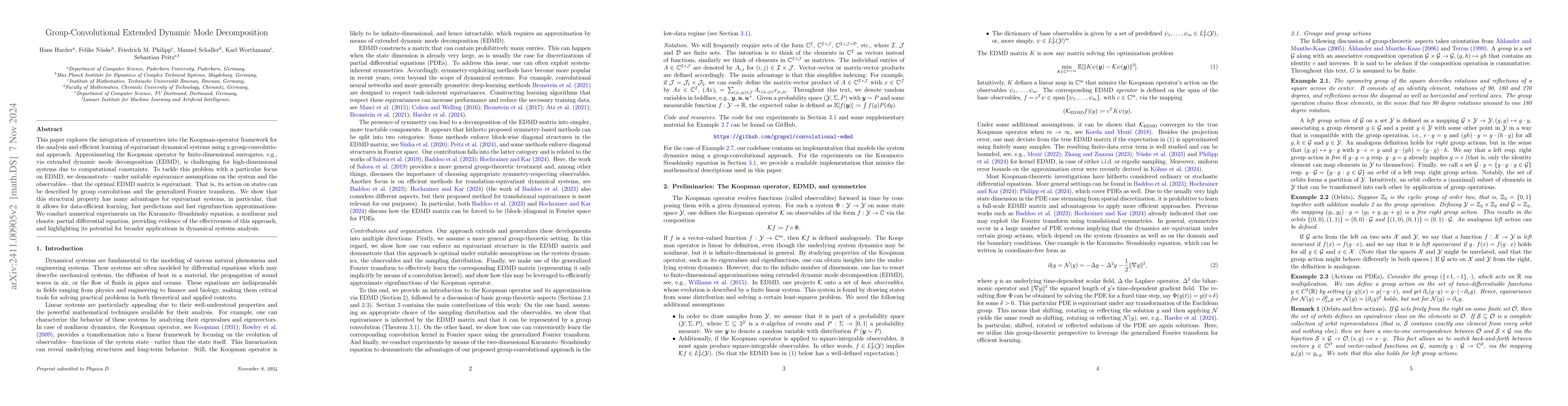 Thumbnail for Group-Convolutional Extended Dynamic Mode Decomposition