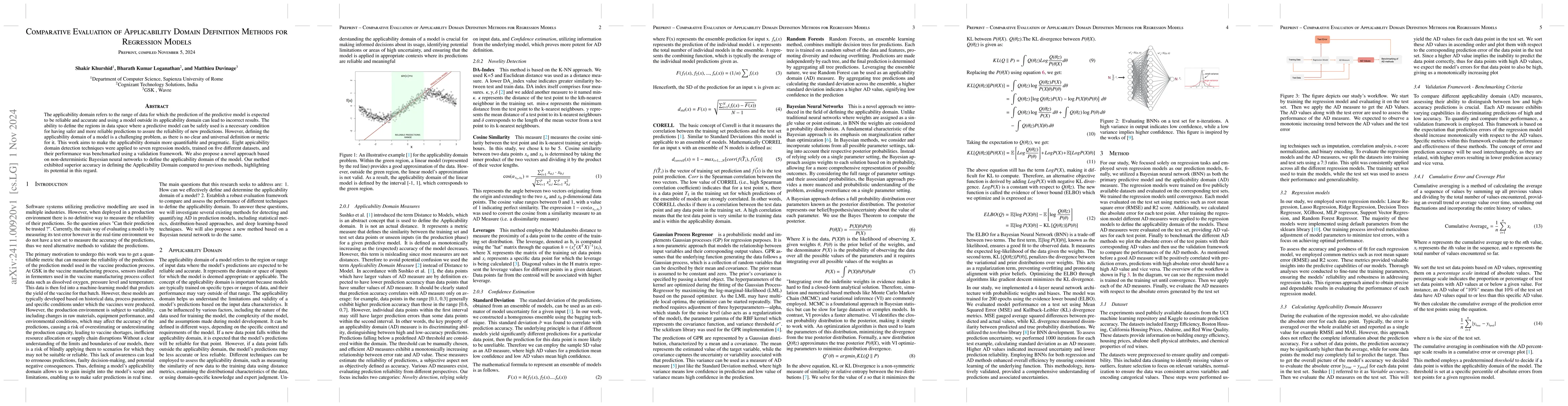 Thumbnail for Comparative Evaluation of Applicability Domain Definition Methods for
  Regression Models