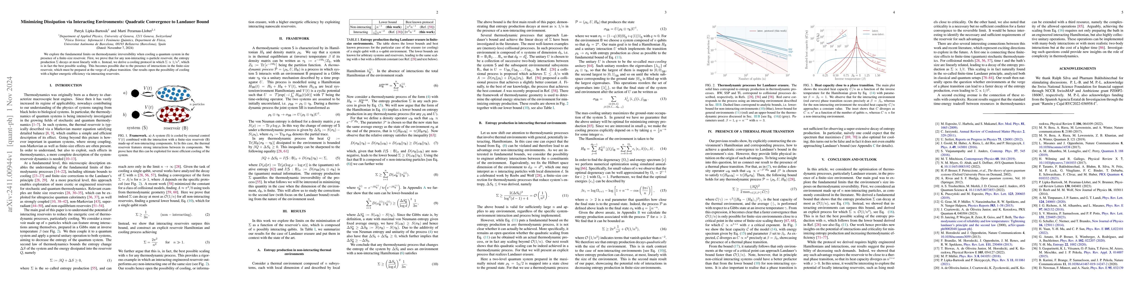 Thumbnail for Minimizing Dissipation via Interacting Environments: Quadratic
  Convergence to Landauer Bound