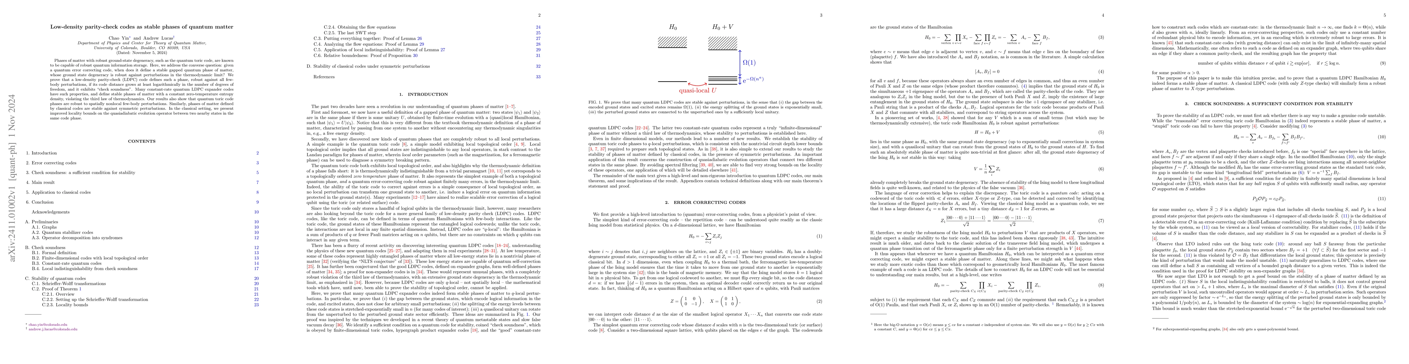 Thumbnail for Low-density parity-check codes as stable phases of quantum matter