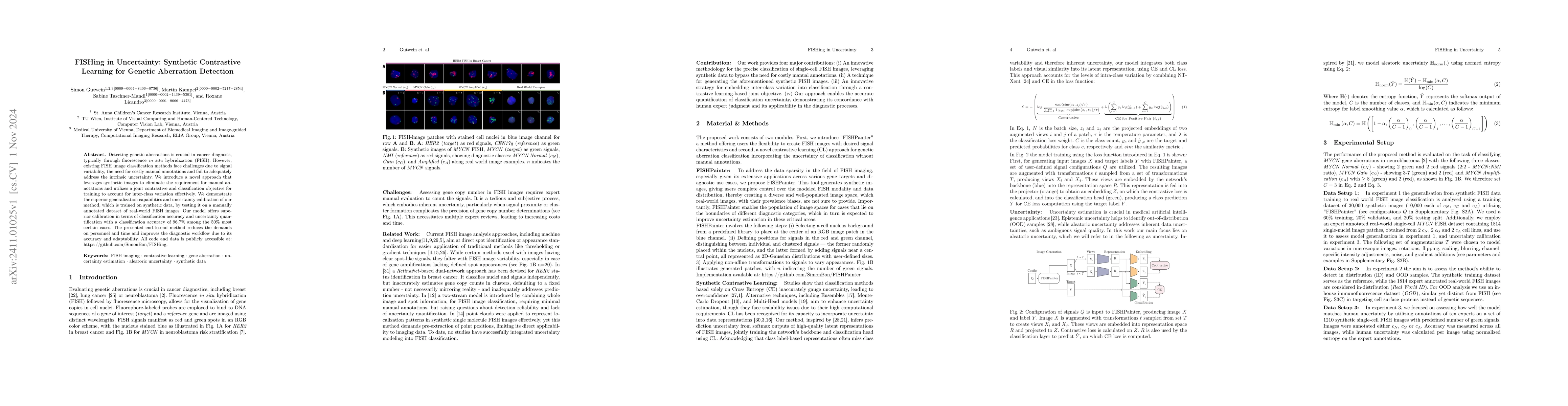 Thumbnail for FISHing in Uncertainty: Synthetic Contrastive Learning for Genetic
  Aberration Detection