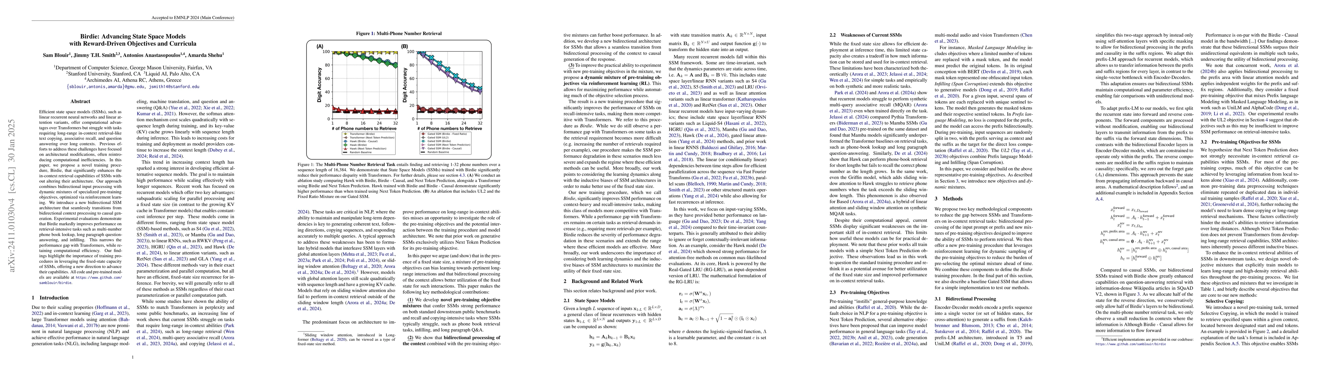 Thumbnail for Birdie: Advancing State Space Models with Reward-Driven Objectives and
  Curricula