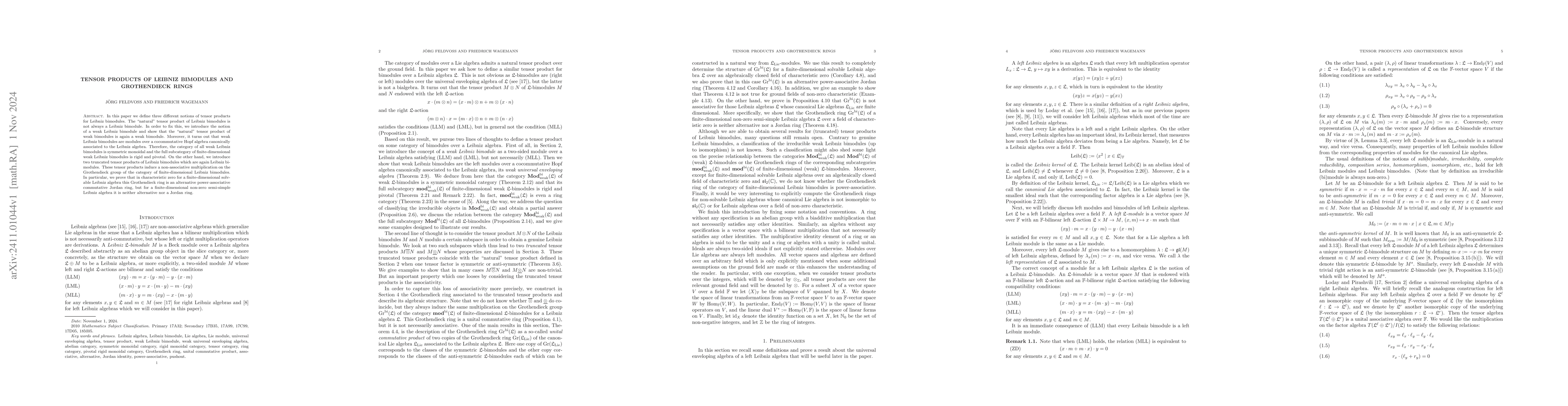 Thumbnail for Tensor products of Leibniz bimodules and Grothendieck rings