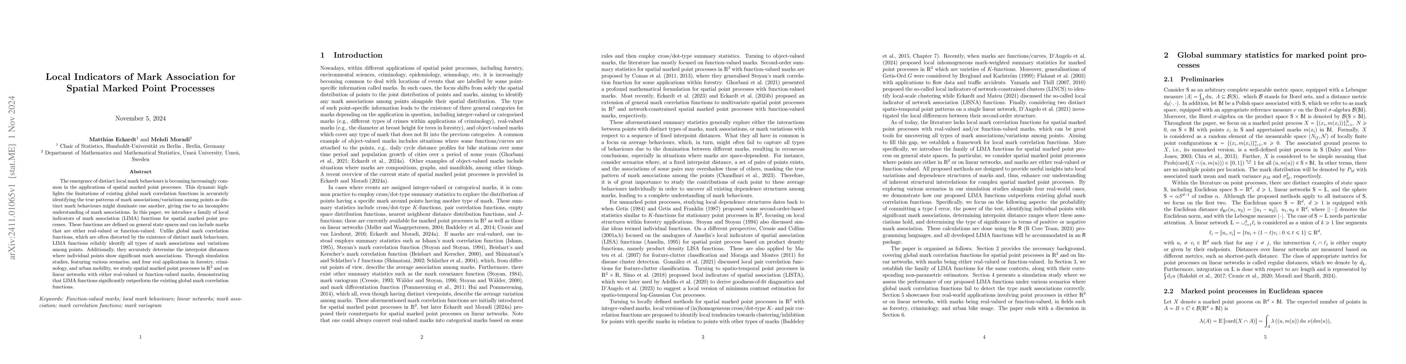 Thumbnail for Local Indicators of Mark Association for Spatial Marked Point Processes