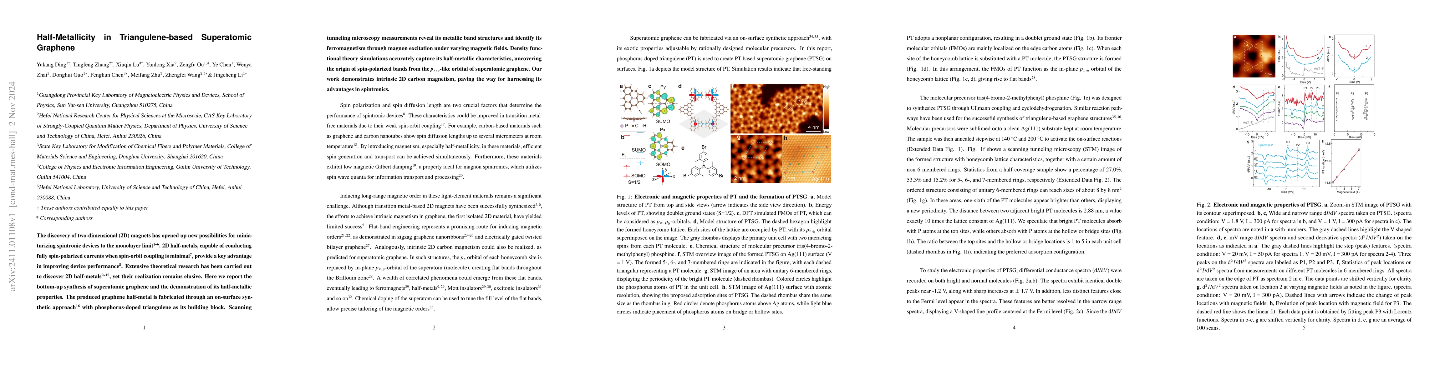 Thumbnail for Half-Metallicity in Triangulene-based Superatomic Graphene