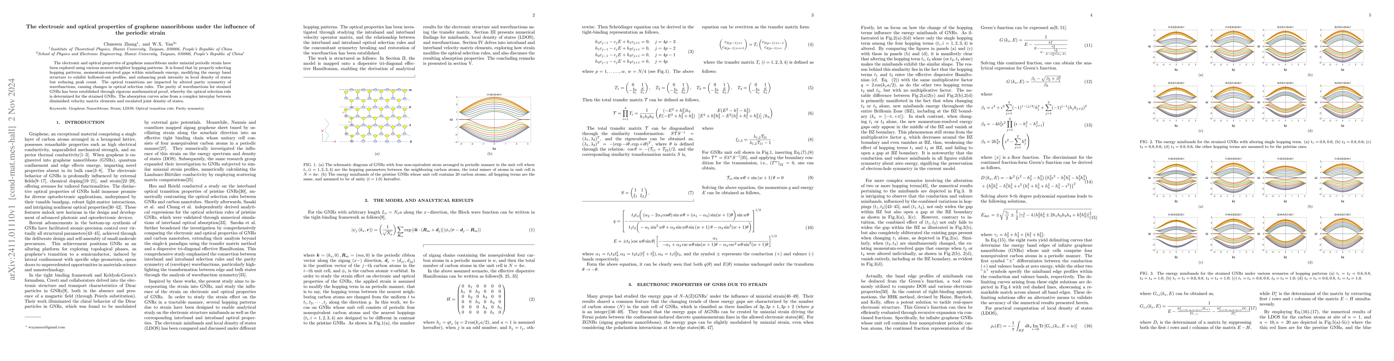 Thumbnail for The electronic and optical properties of graphene nanoribbons under the
  influence of the periodic strain