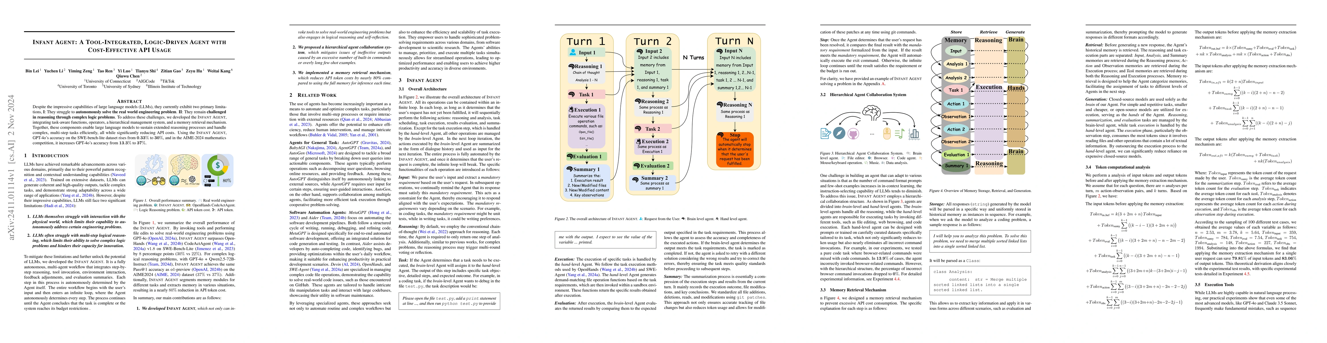 Thumbnail for Infant Agent: A Tool-Integrated, Logic-Driven Agent with Cost-Effective
  API Usage