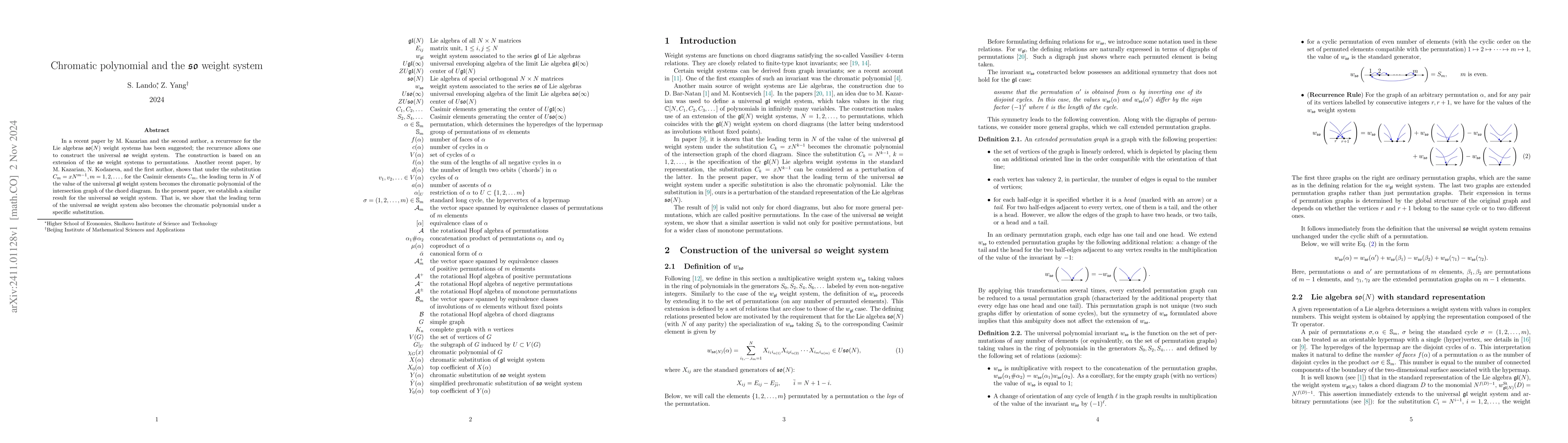 Thumbnail for Chromatic polynomial and the $\mathfrak{so}$ weight system