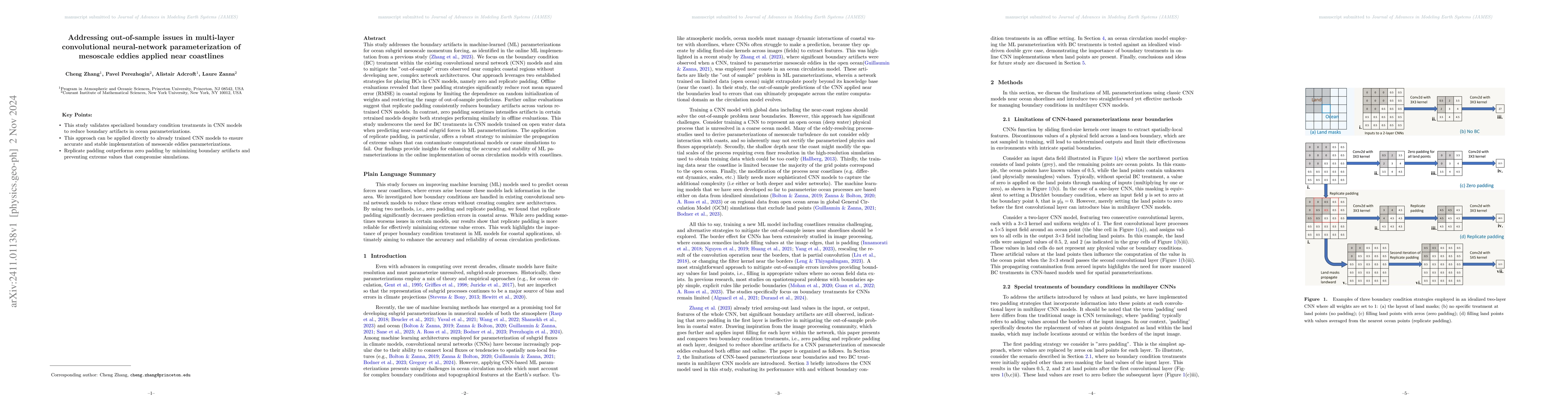 Thumbnail for Addressing out-of-sample issues in multi-layer convolutional
  neural-network parameterization of mesoscale eddies applied near coastlines