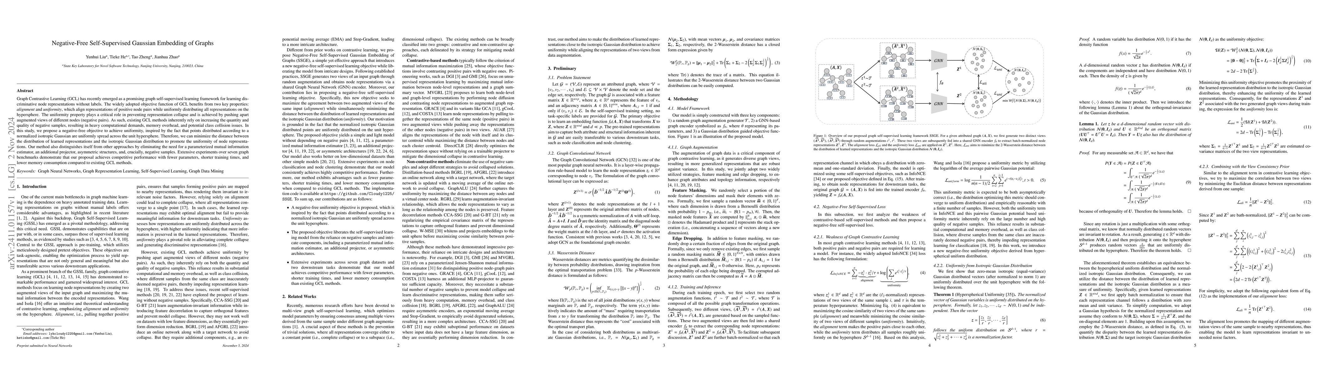 Thumbnail for Negative-Free Self-Supervised Gaussian Embedding of Graphs