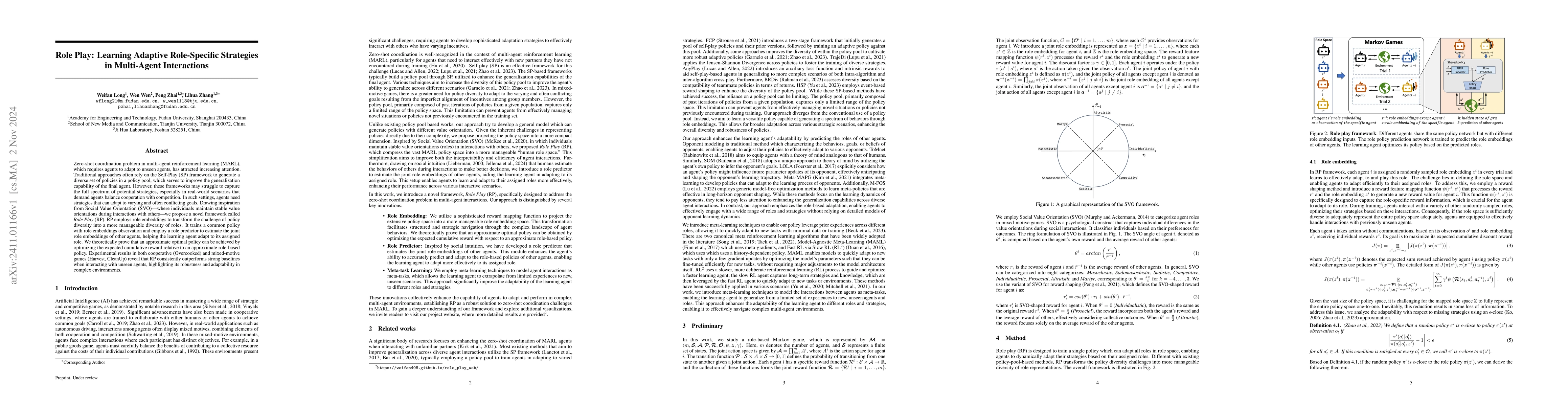 Thumbnail for Role Play: Learning Adaptive Role-Specific Strategies in Multi-Agent
  Interactions