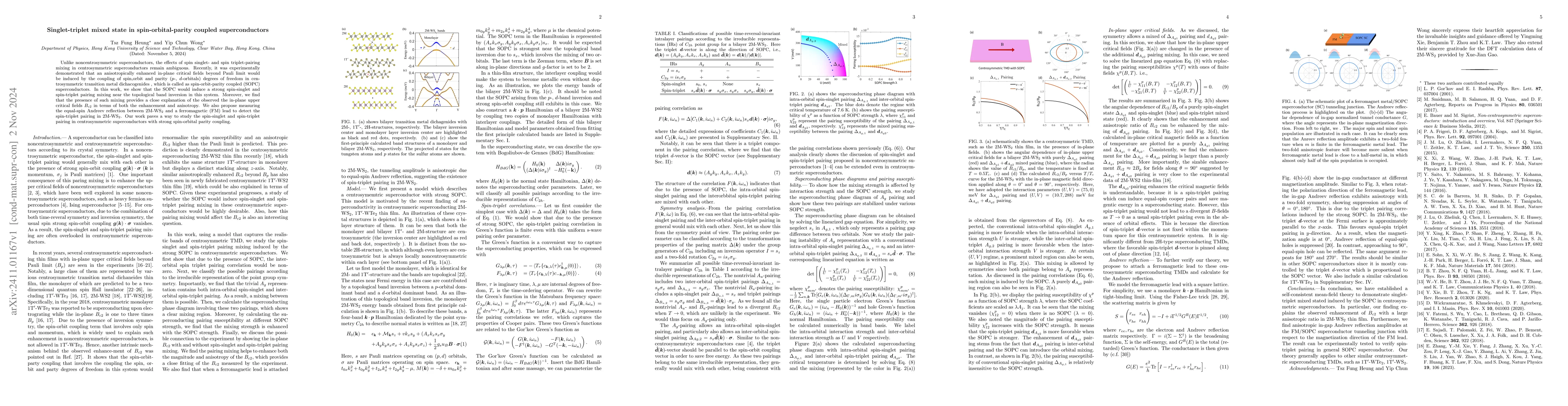 Thumbnail for Singlet-triplet mixed state in spin-orbital-parity coupled
  superconductors