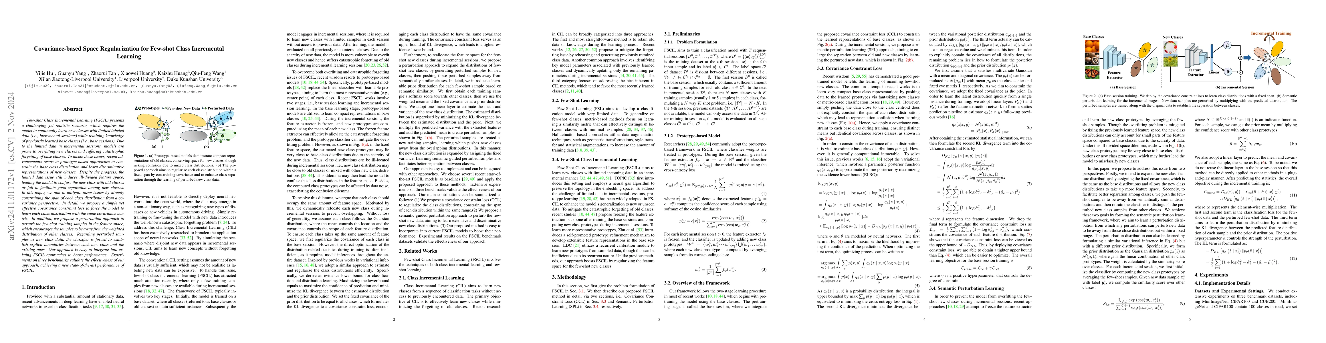 Thumbnail for Covariance-based Space Regularization for Few-shot Class Incremental
  Learning