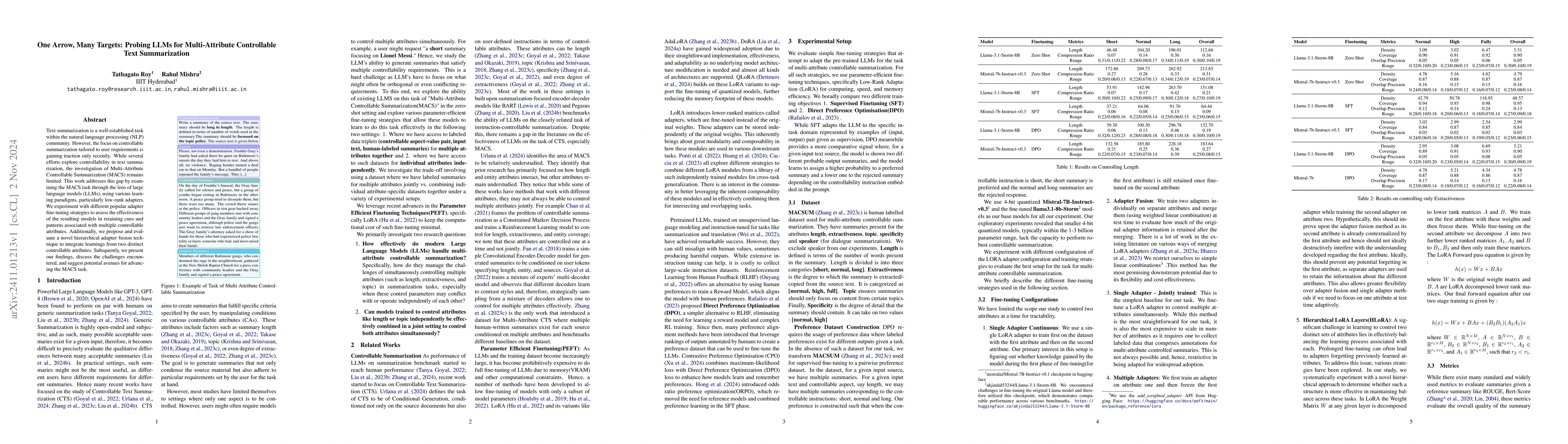 Thumbnail for One Arrow, Many Targets: Probing LLMs for Multi-Attribute Controllable
  Text Summarization