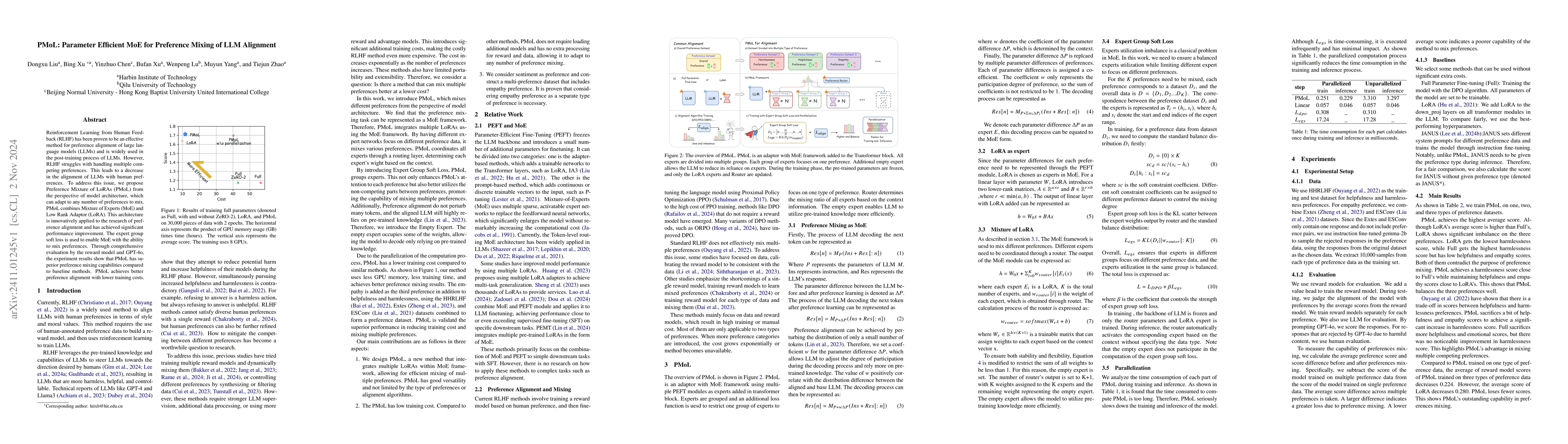 Thumbnail for PMoL: Parameter Efficient MoE for Preference Mixing of LLM Alignment