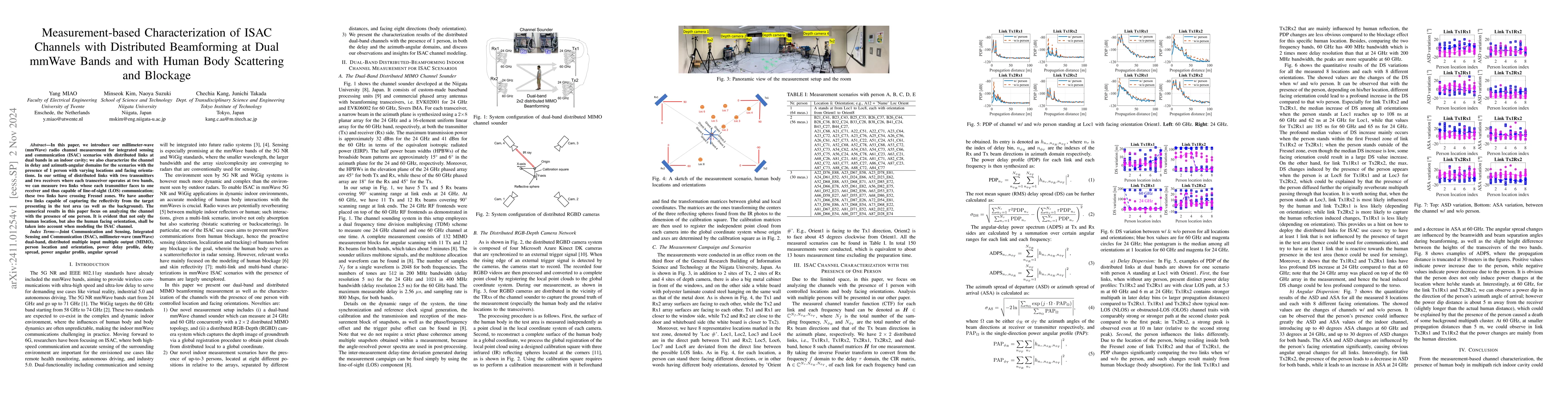 Thumbnail for Measurement-based Characterization of ISAC Channels with Distributed
  Beamforming at Dual mmWave Bands and with Human Body Scattering and Blockage