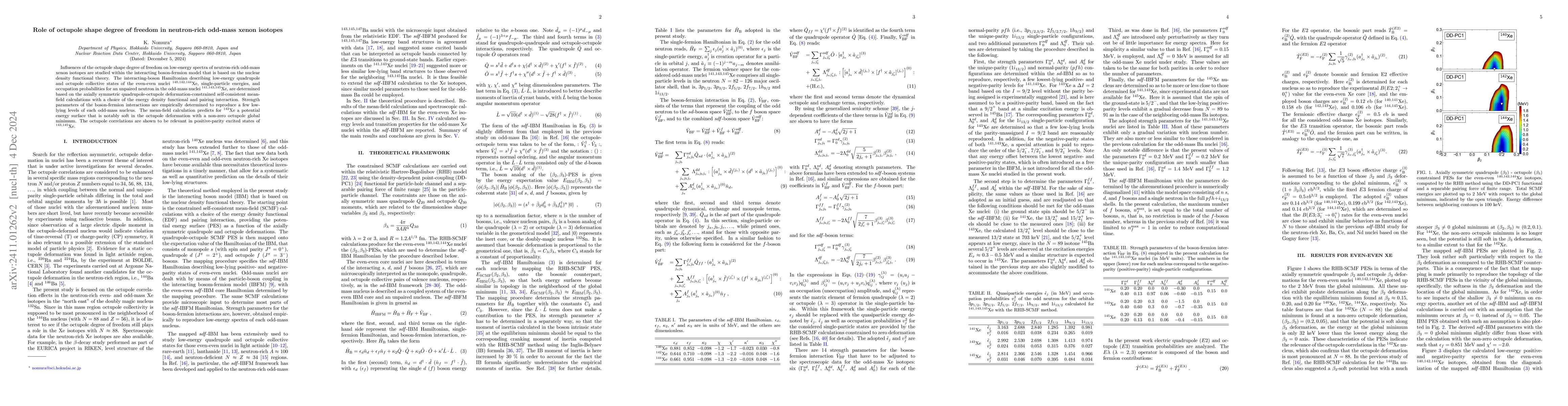 Thumbnail for Role of octupole shape degree of freedom in neutron-rich odd-mass xenon
  isotopes