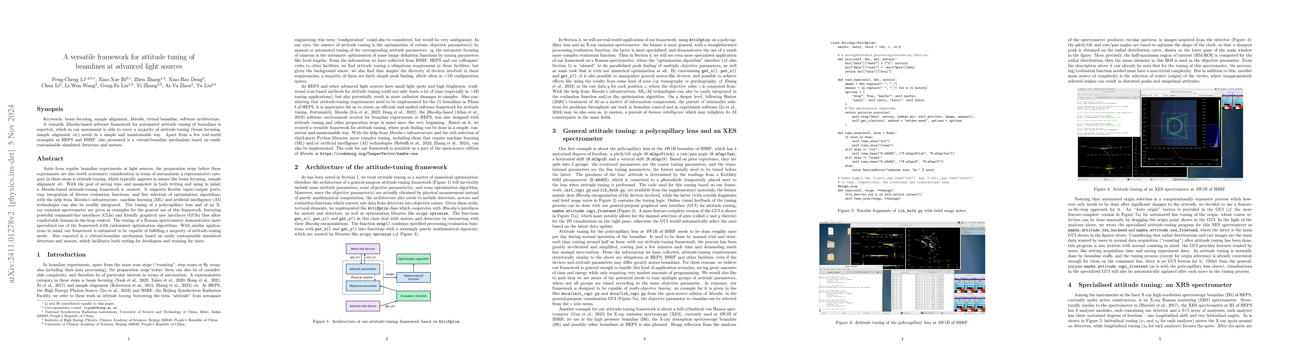 Thumbnail for A versatile framework for attitude tuning of beamlines at advanced light
  sources