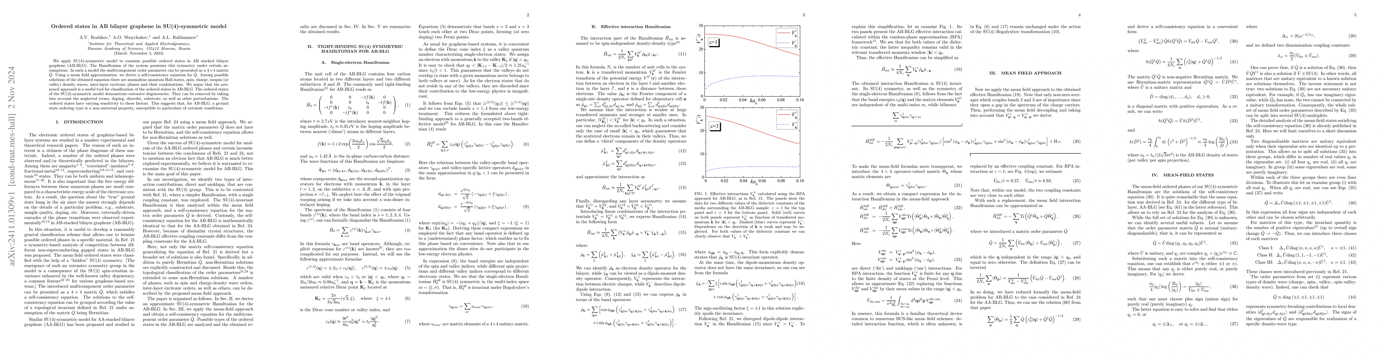 Thumbnail for Ordered states in AB bilayer graphene in SU(4)-symmetric model