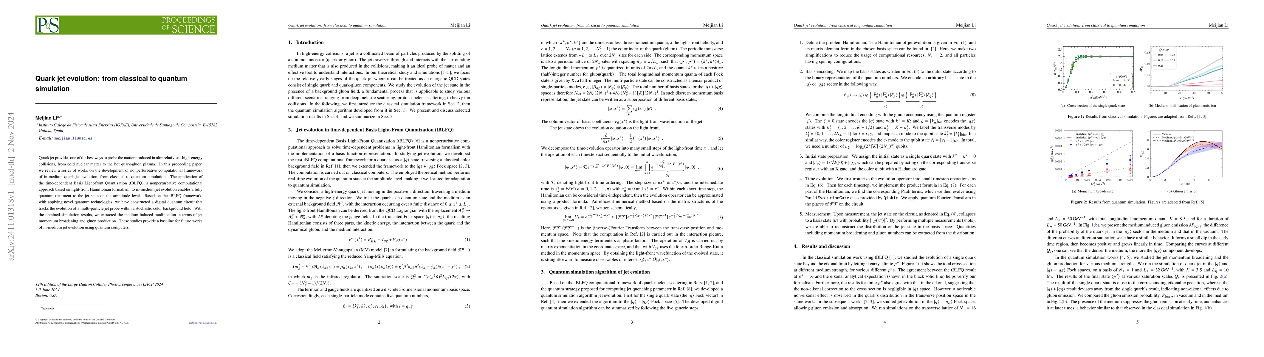 Thumbnail for Quark jet evolution: from classical to quantum simulation