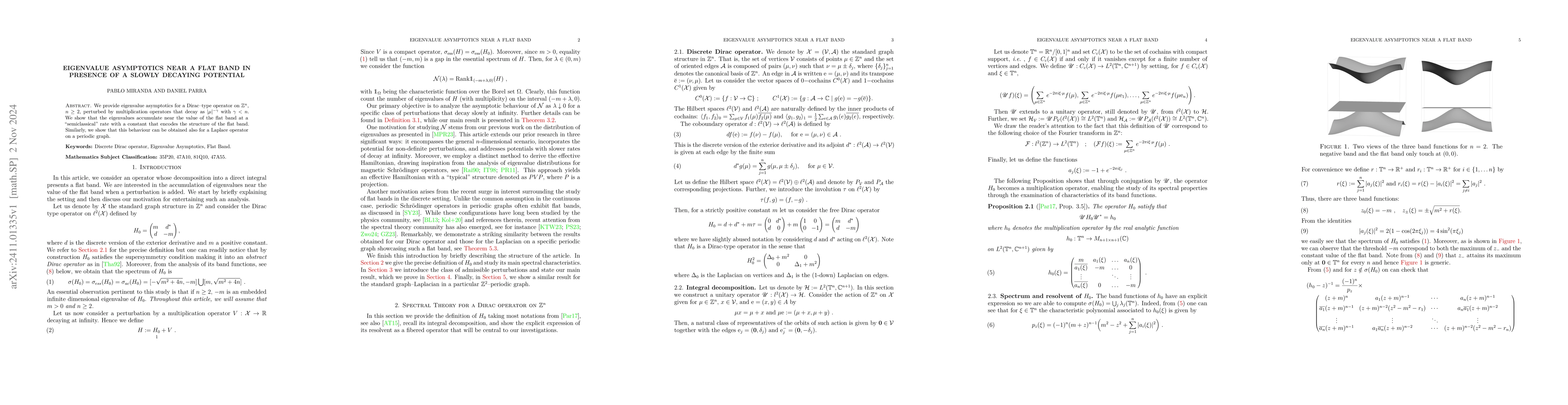 Thumbnail for Eigenvalue Asymptotics near a flat band in presence of a slowly decaying
  potential