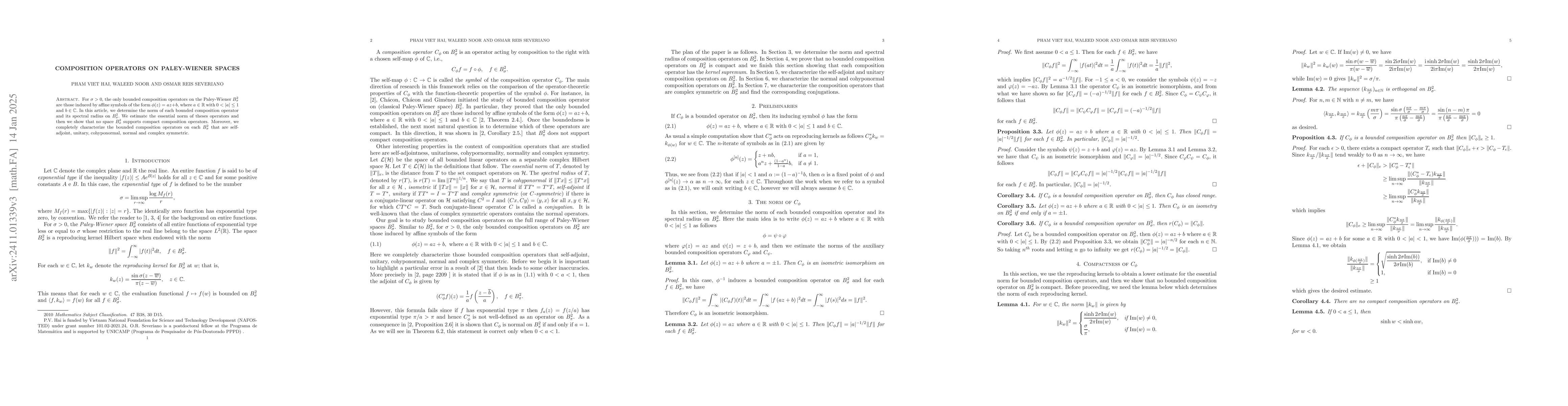 Thumbnail for Composition operators on Paley-Wiener spaces