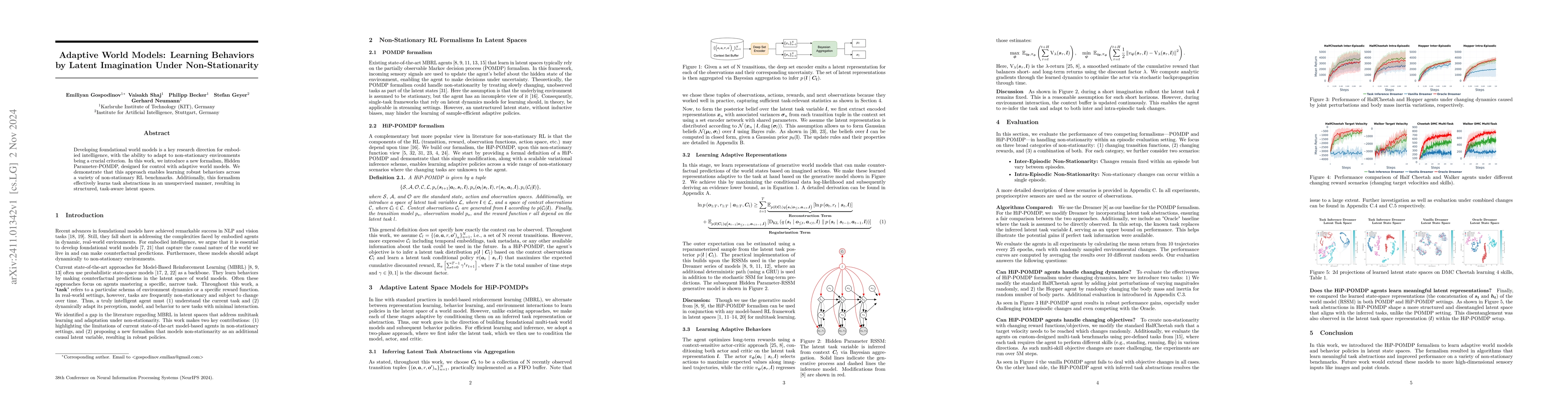 Thumbnail for Adaptive World Models: Learning Behaviors by Latent Imagination Under
  Non-Stationarity