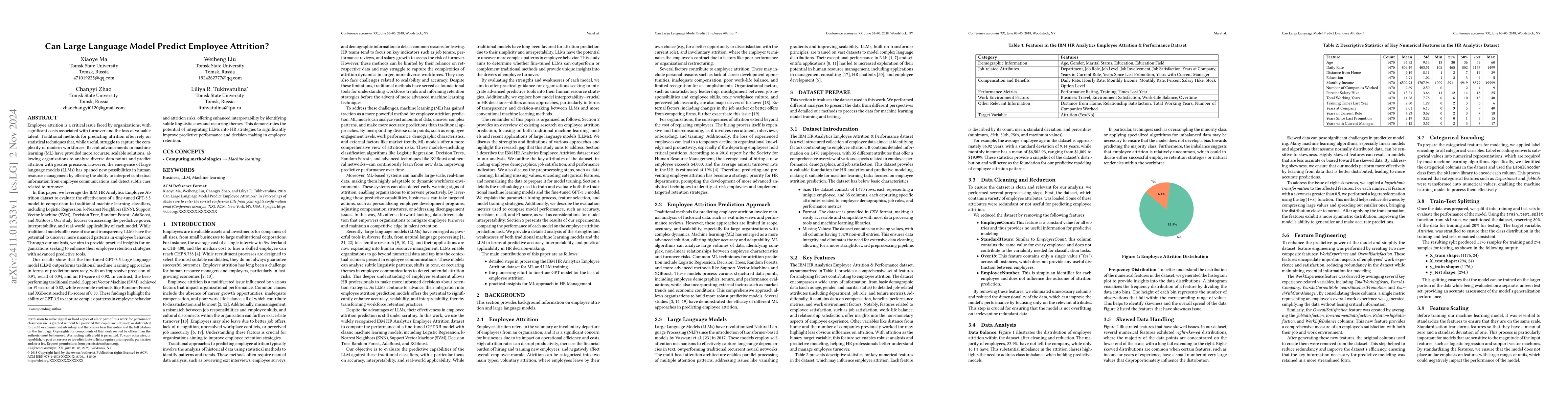 Thumbnail for Can Large Language Model Predict Employee Attrition?