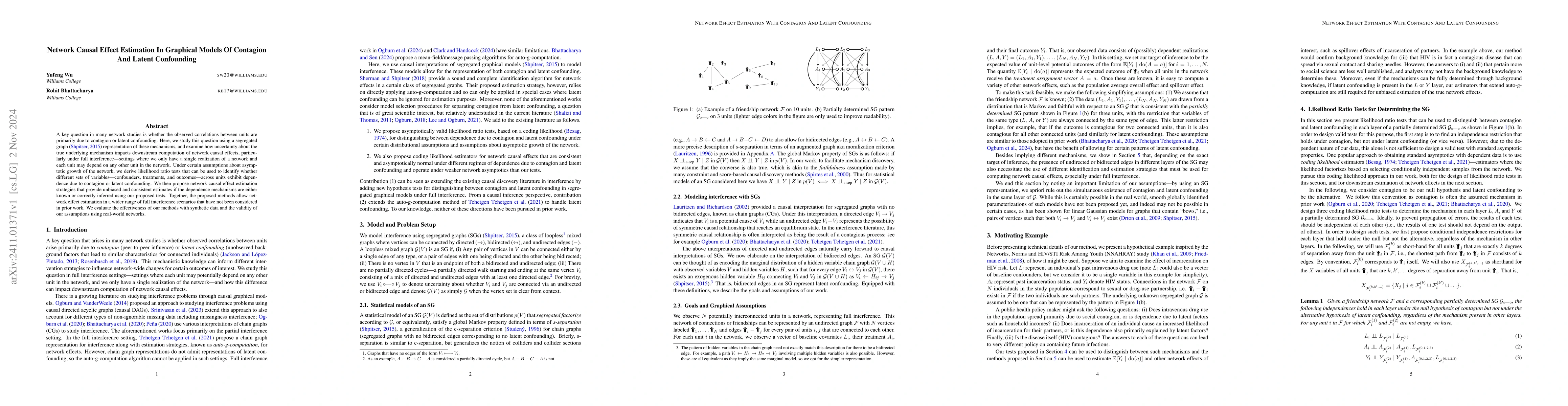 Thumbnail for Network Causal Effect Estimation In Graphical Models Of Contagion And
  Latent Confounding