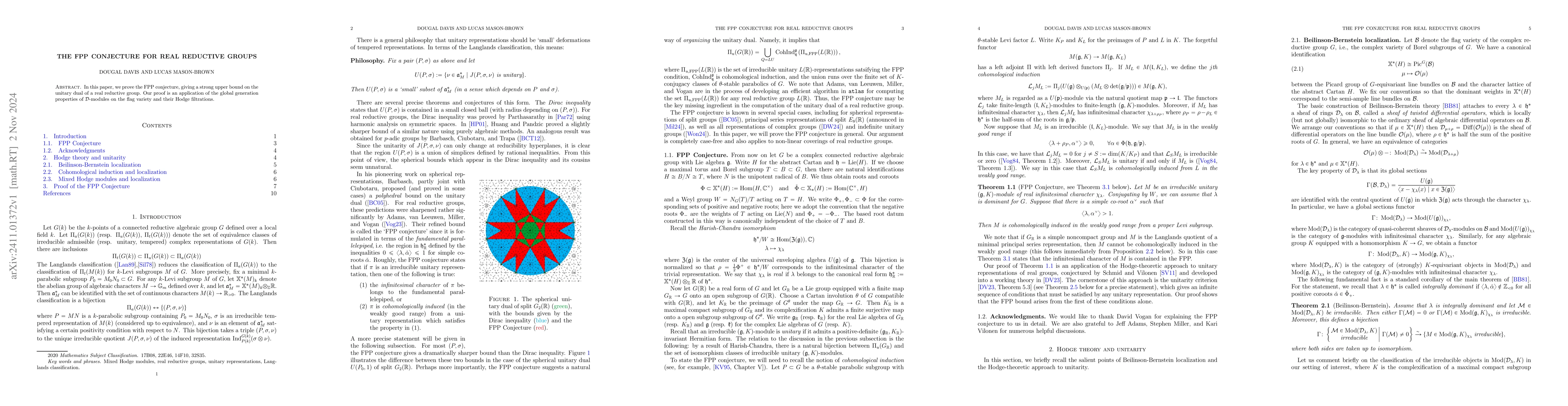 Thumbnail for The FPP Conjecture for Real Reductive Groups