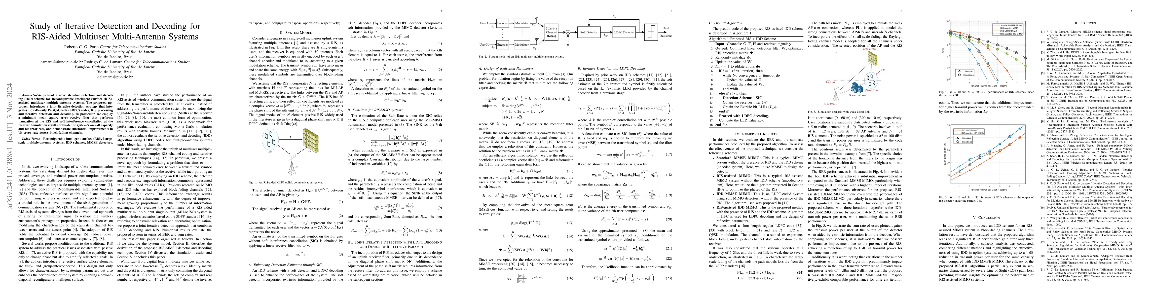 Thumbnail for Study of Iterative Detection and Decoding for RIS-Aided Multiuser
  Multi-Antenna Systems