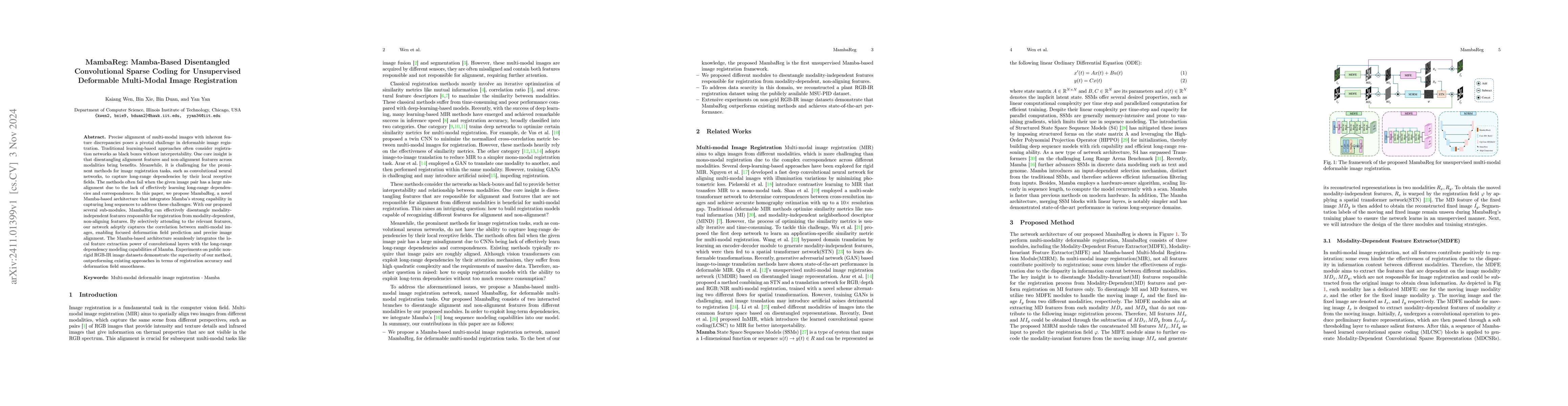 Thumbnail for MambaReg: Mamba-Based Disentangled Convolutional Sparse Coding for
  Unsupervised Deformable Multi-Modal Image Registration