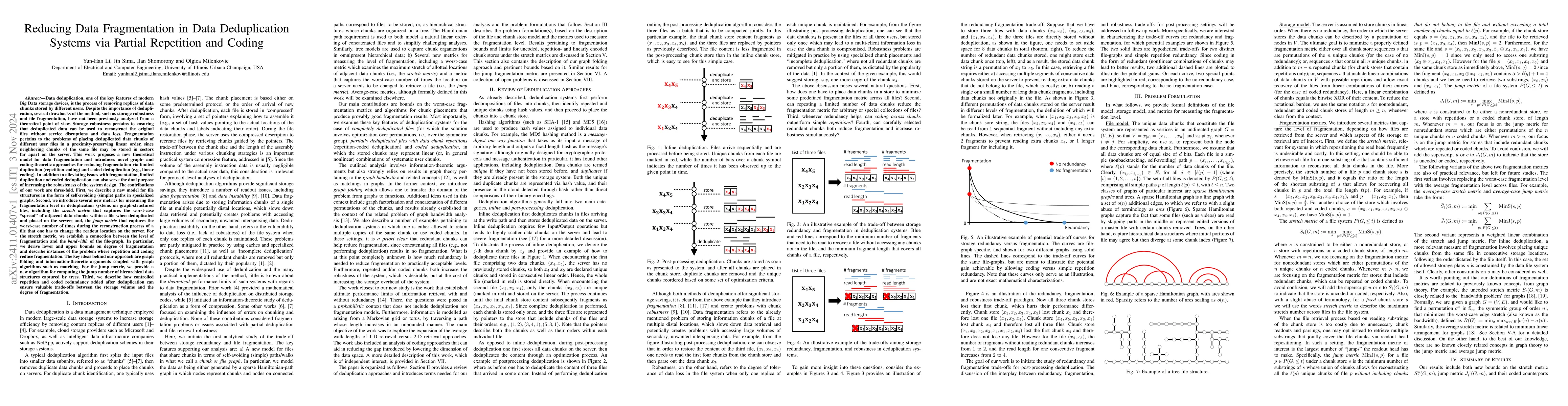 Thumbnail for Reducing Data Fragmentation in Data Deduplication Systems via Partial
  Repetition and Coding