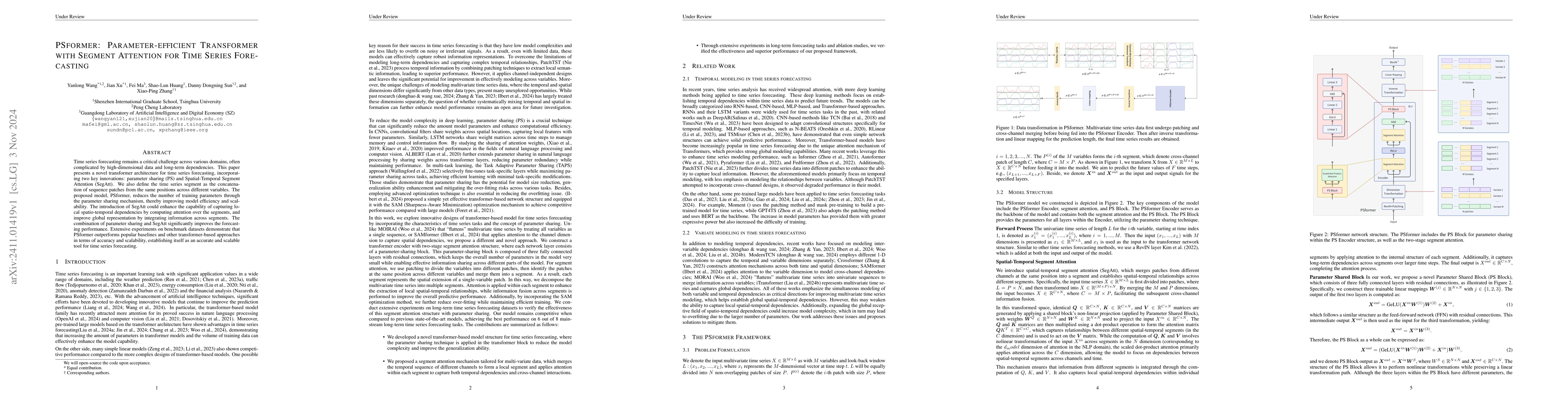 Thumbnail for PSformer: Parameter-efficient Transformer with Segment Attention for
  Time Series Forecasting
