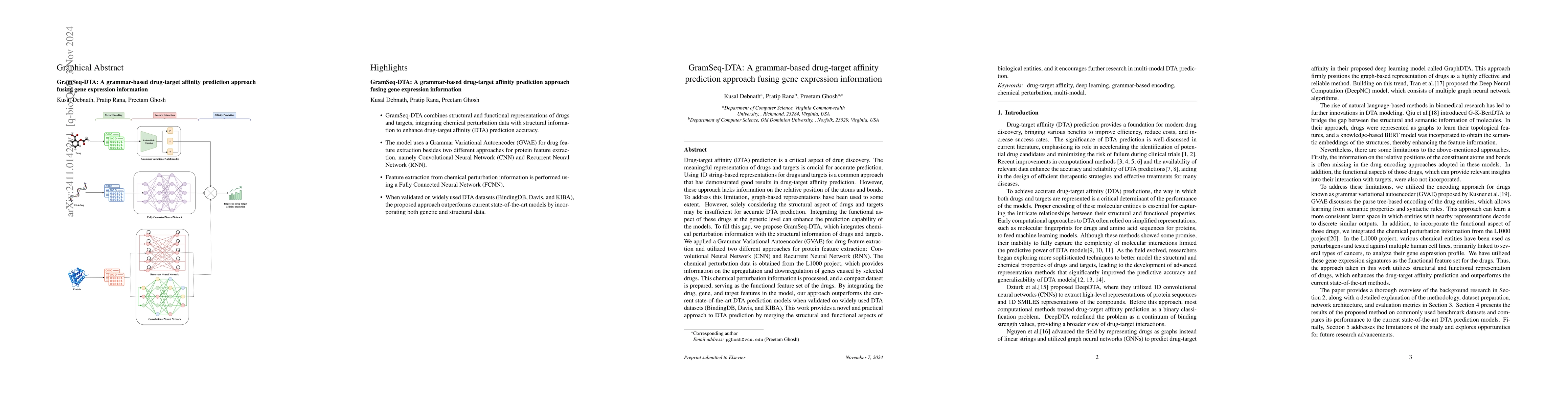 Thumbnail for GramSeq-DTA: A grammar-based drug-target affinity prediction approach
  fusing gene expression information