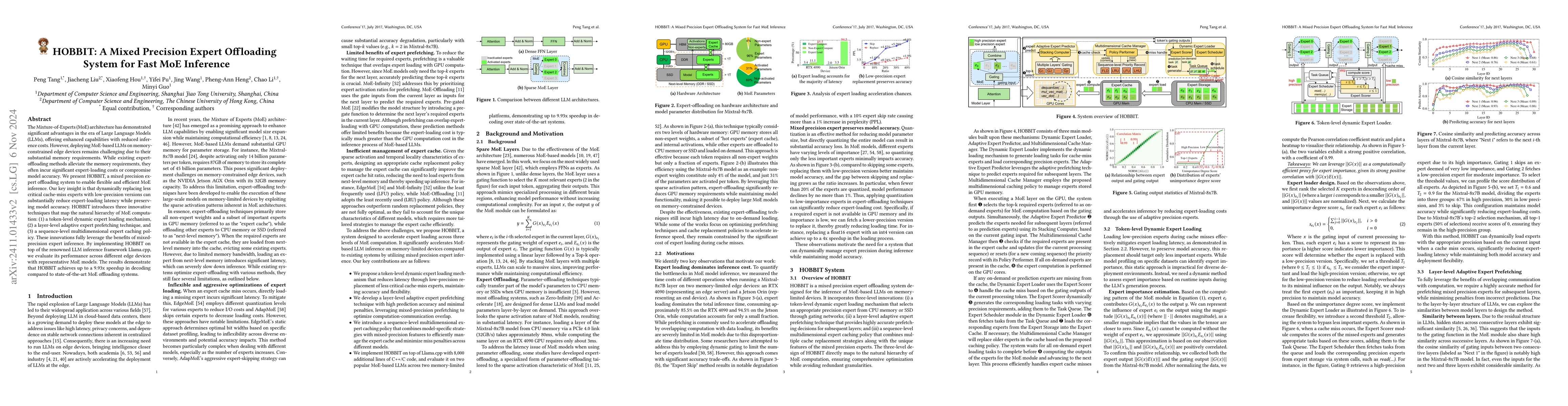 Thumbnail for HOBBIT: A Mixed Precision Expert Offloading System for Fast MoE
  Inference