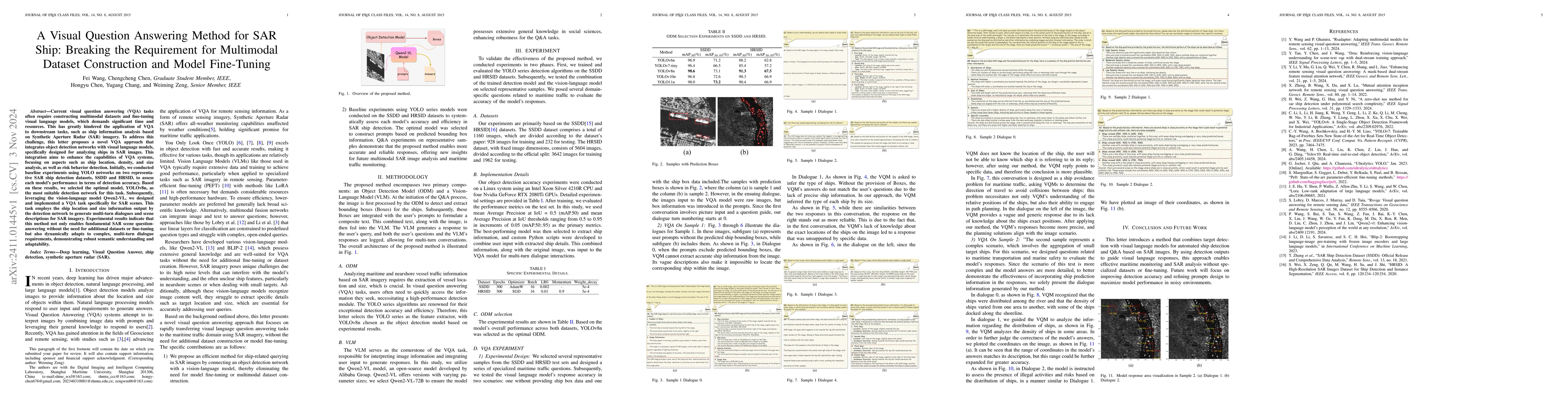 Thumbnail for A Visual Question Answering Method for SAR Ship: Breaking the
  Requirement for Multimodal Dataset Construction and Model Fine-Tuning