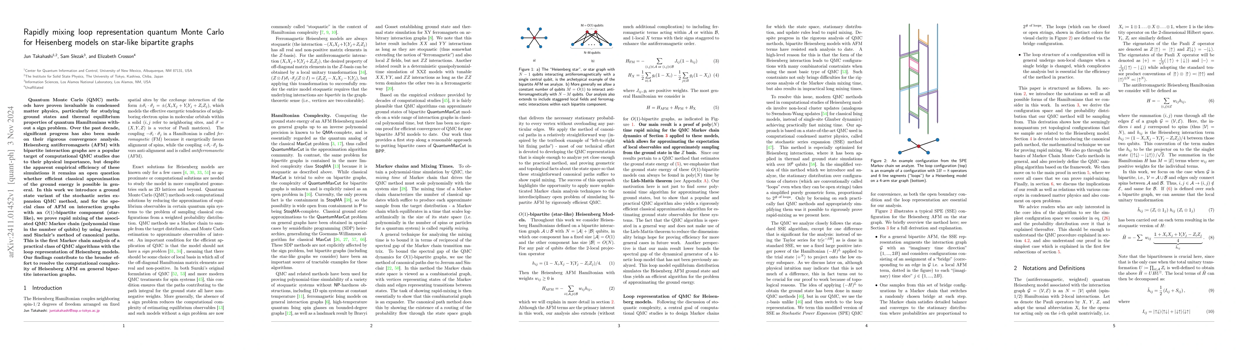 Thumbnail for Rapidly mixing loop representation quantum Monte Carlo for Heisenberg
  models on star-like bipartite graphs
