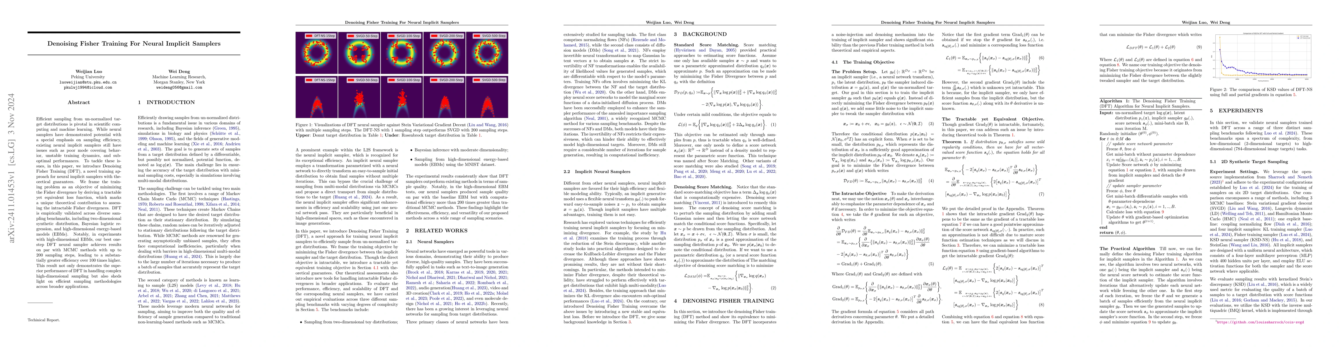 Thumbnail for Denoising Fisher Training For Neural Implicit Samplers