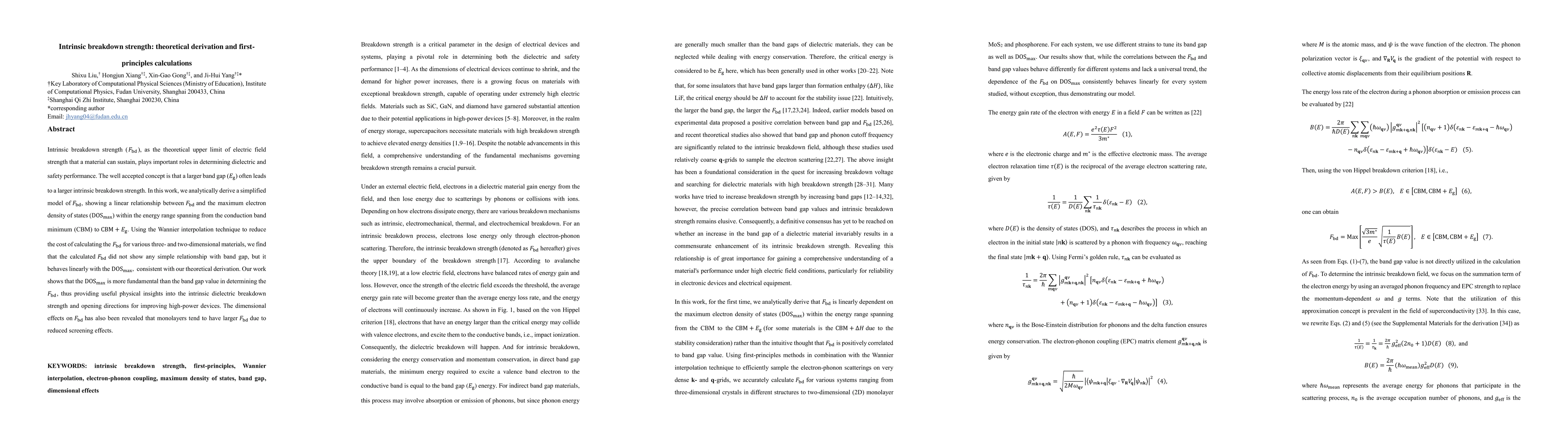 Thumbnail for Intrinsic breakdown strength: theoretical derivation and
  first-principles calculations