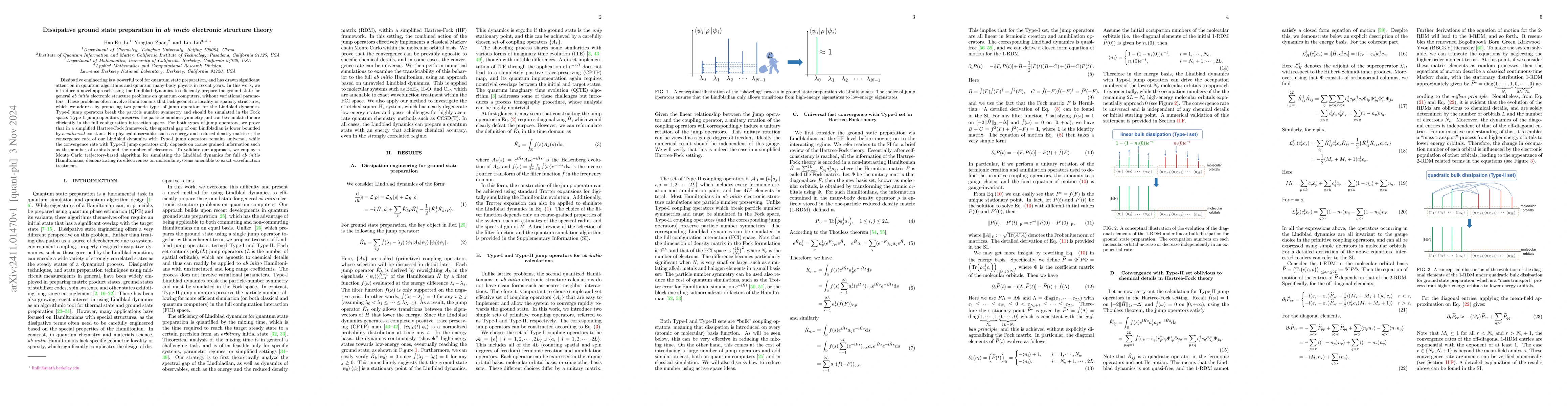 Thumbnail for Dissipative ground state preparation in ab initio electronic structure
  theory