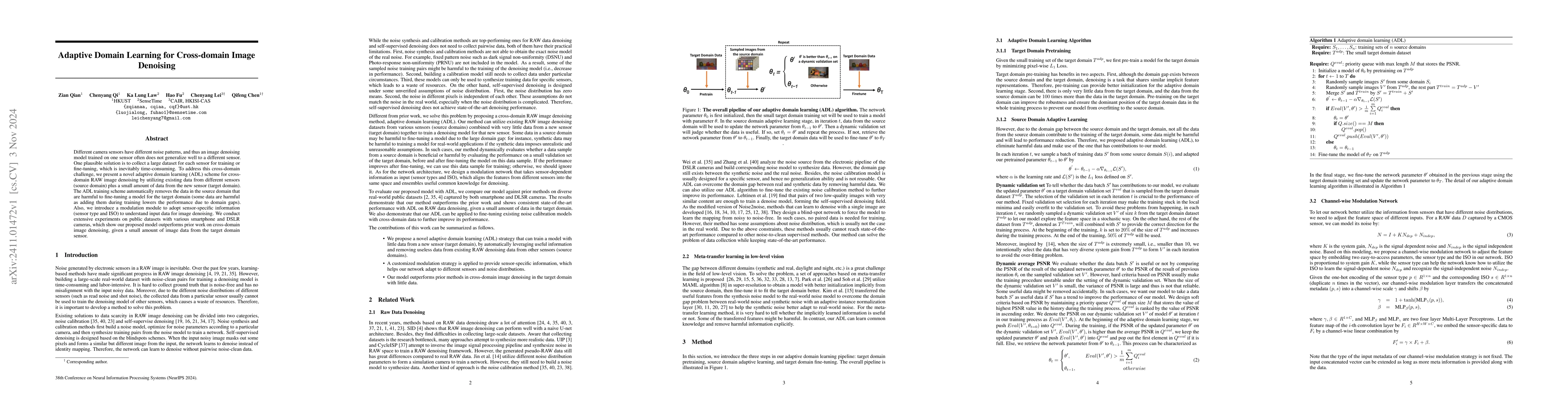 Thumbnail for Adaptive Domain Learning for Cross-domain Image Denoising