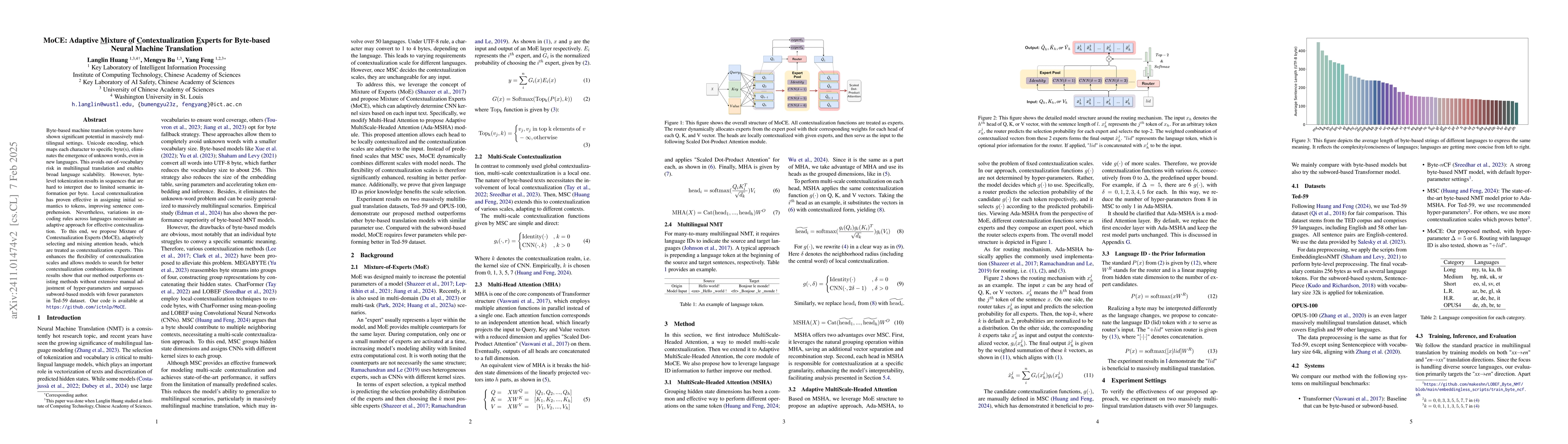 Thumbnail for MoCE: Adaptive Mixture of Contextualization Experts for Byte-based
  Neural Machine Translation