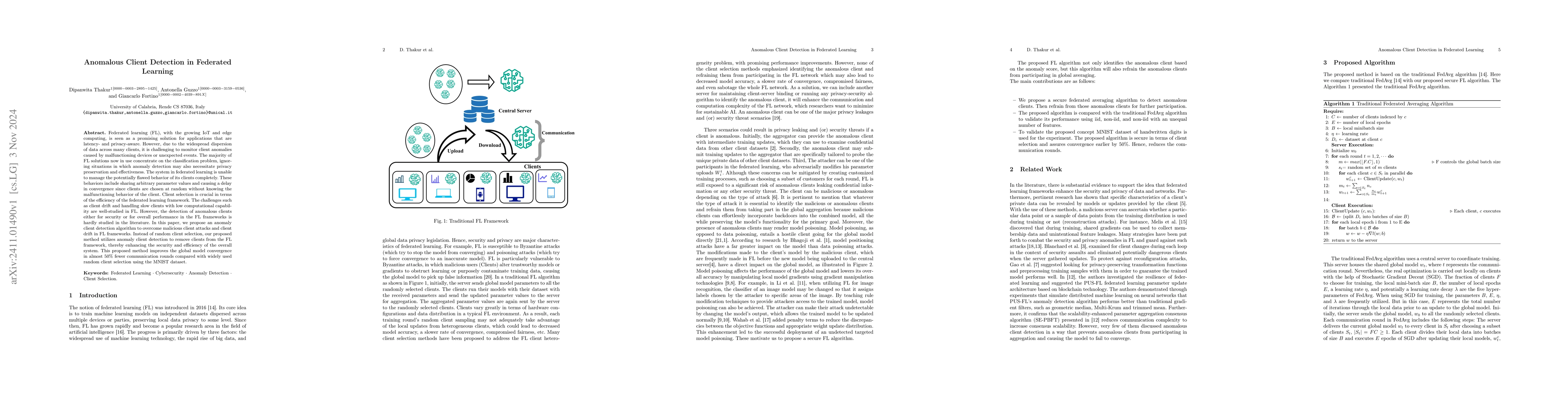 Thumbnail for Anomalous Client Detection in Federated Learning