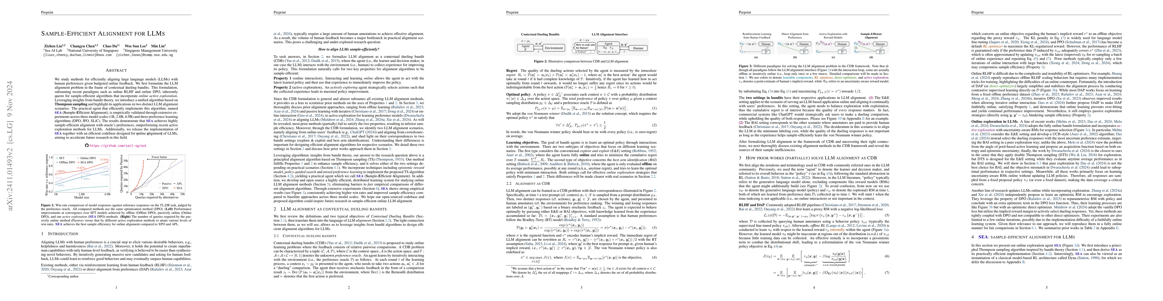 Thumbnail for Sample-Efficient Alignment for LLMs